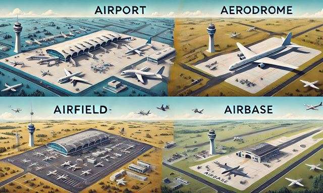 Differences Between Airport Aerodrome Airfield Airbase