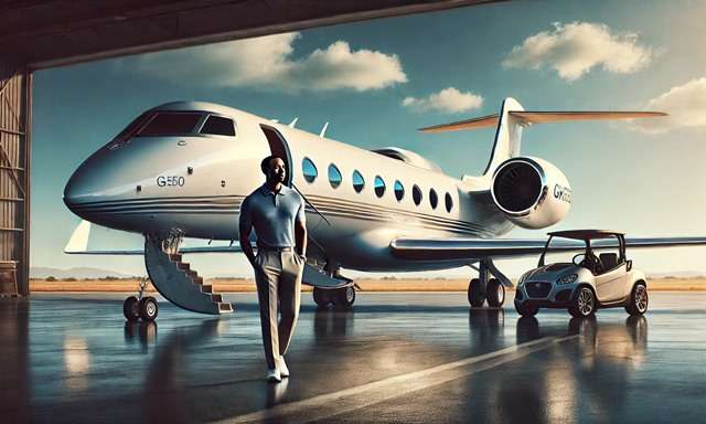 Tiger Woods and his private jet