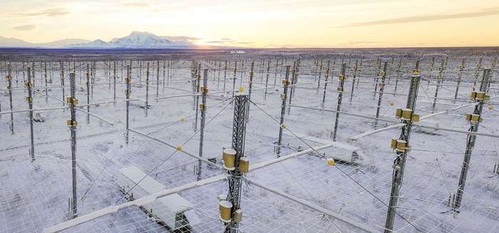 he High-frequency Active Auroral Research Program near Gakona, Alaska, includes a phased array of 180 high-frequency crossed-dipole antennas spread across 33 acres and capable of radiating 3.6 megawatts into the upper atmosphere and ionosphere.