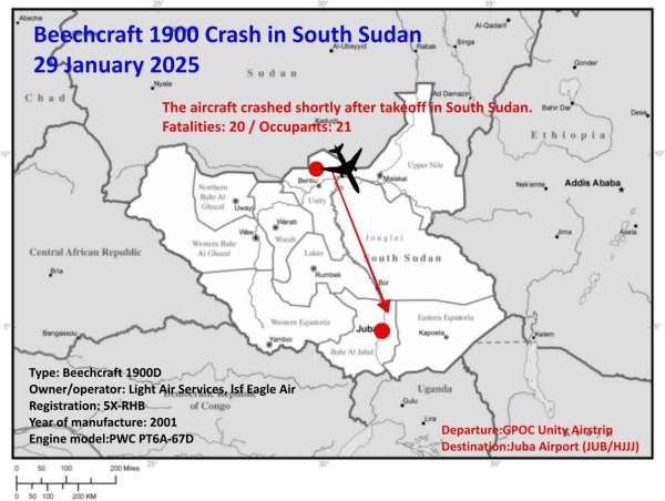 Tragic Beechcraft 1900 Crash in South Sudan - 20 Lives Lost